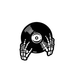 Skeleton Goth DJ Soft Enamel Pin